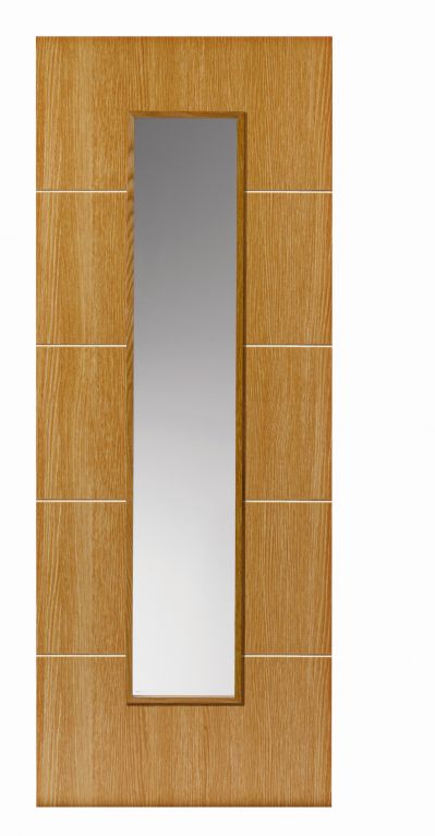 JB Kind Louvre Painted Flush Oak Internal Door - 762 x 1981 x 35mm